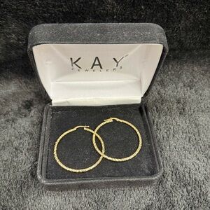 Hoop Earrings 14K Yellow Gold 50mm